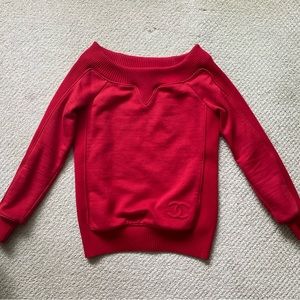 CHANEL Red Pullover Top